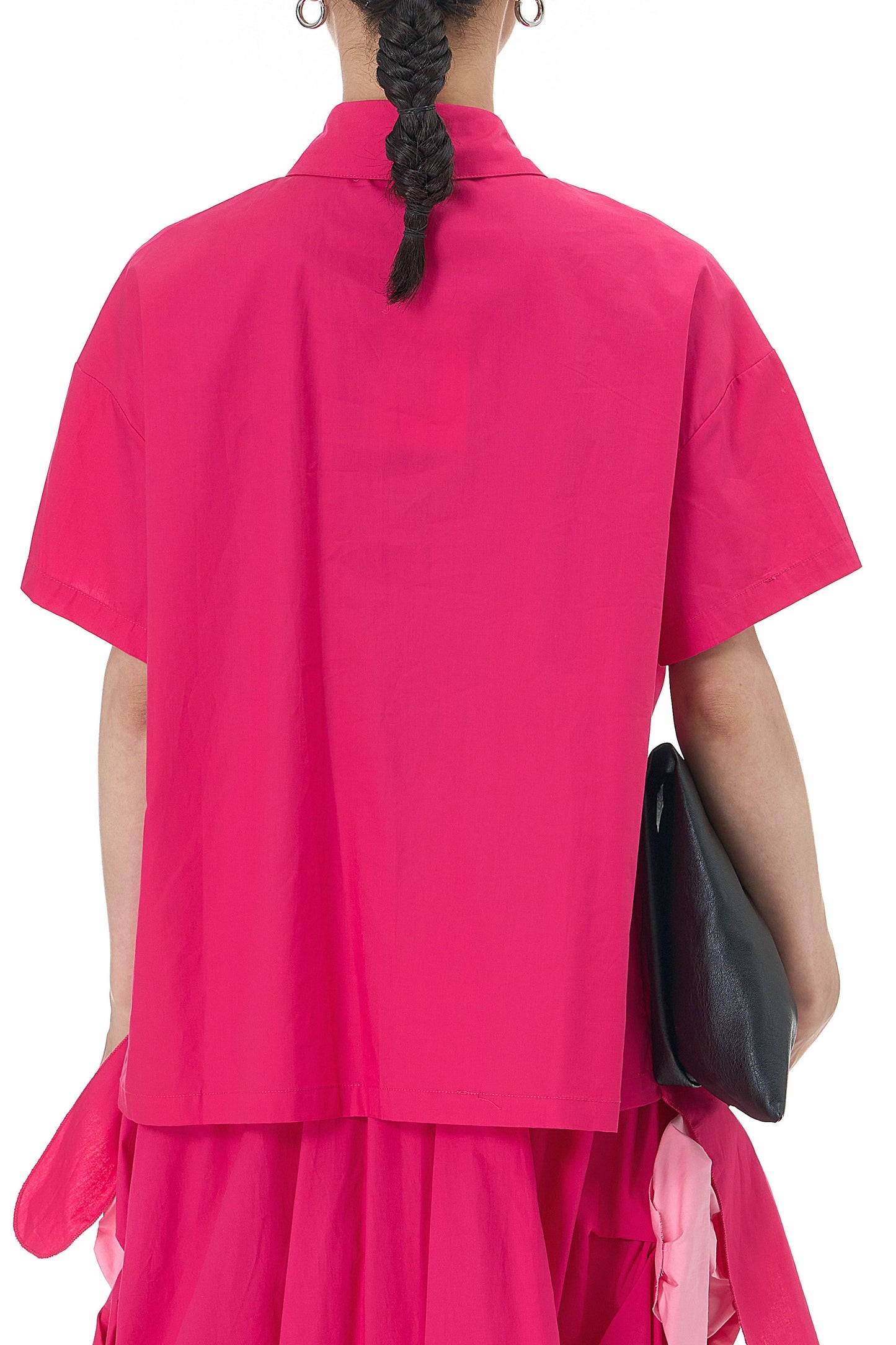 Pink Asymmetric Oversized Hem Shirt