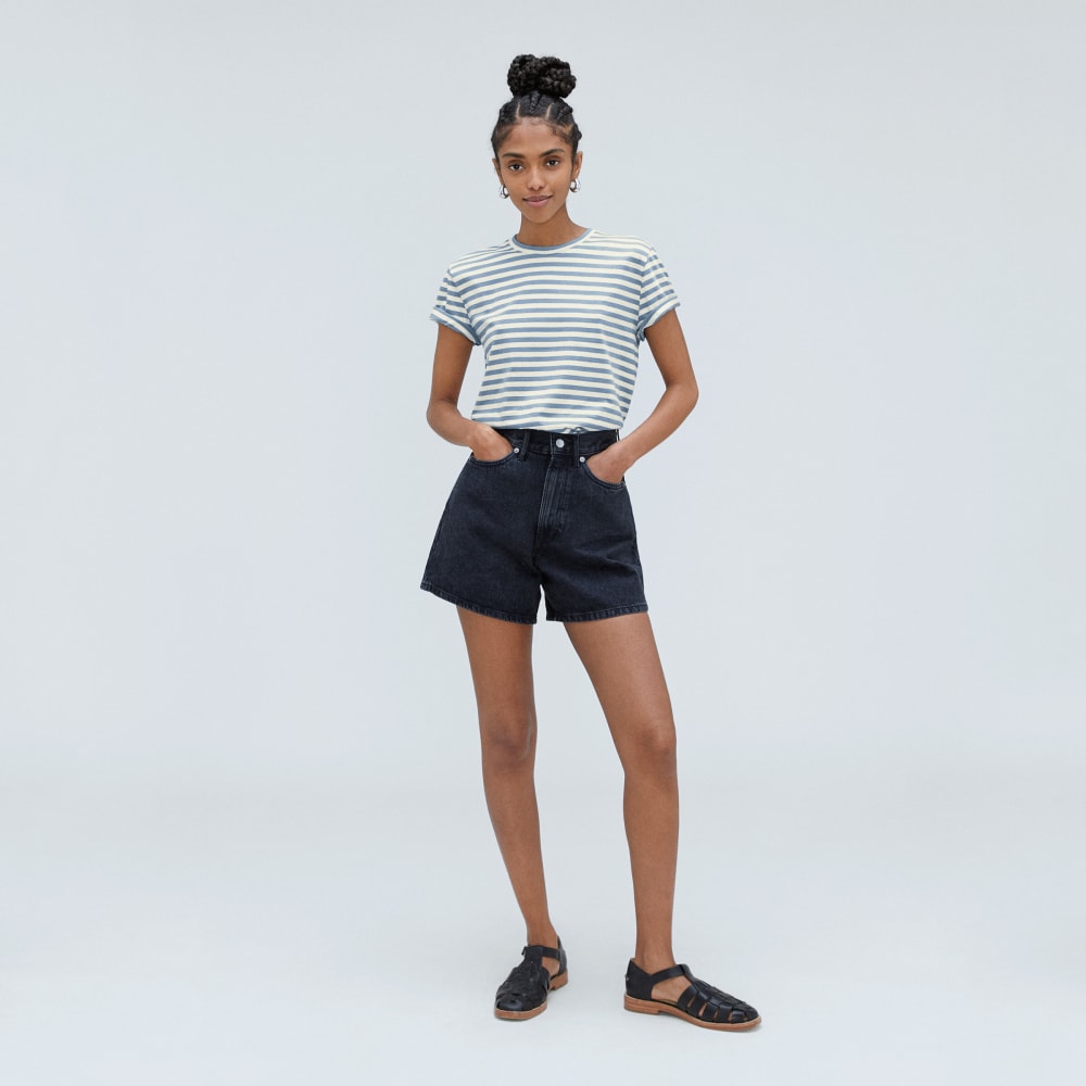 The Box-Cut Tee in Essential Cotton | Spring Lake / Canvas | No Pocket