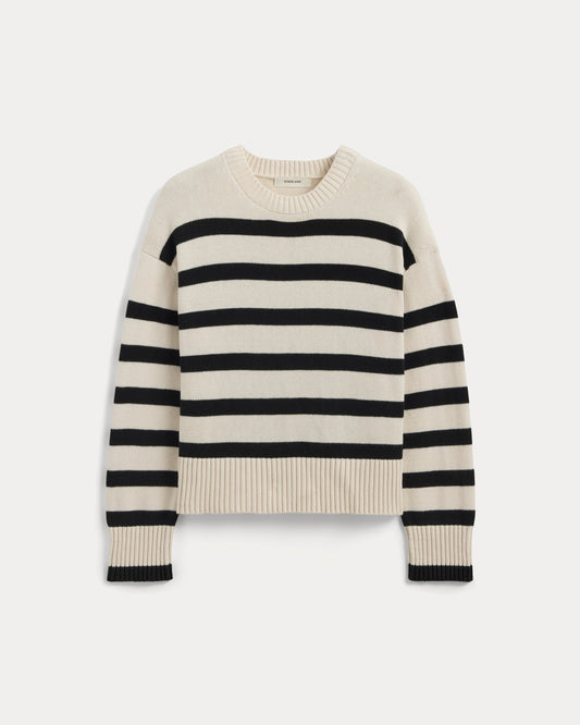 The Boxy Sweater in Everyday Cotton | Canvas / Black