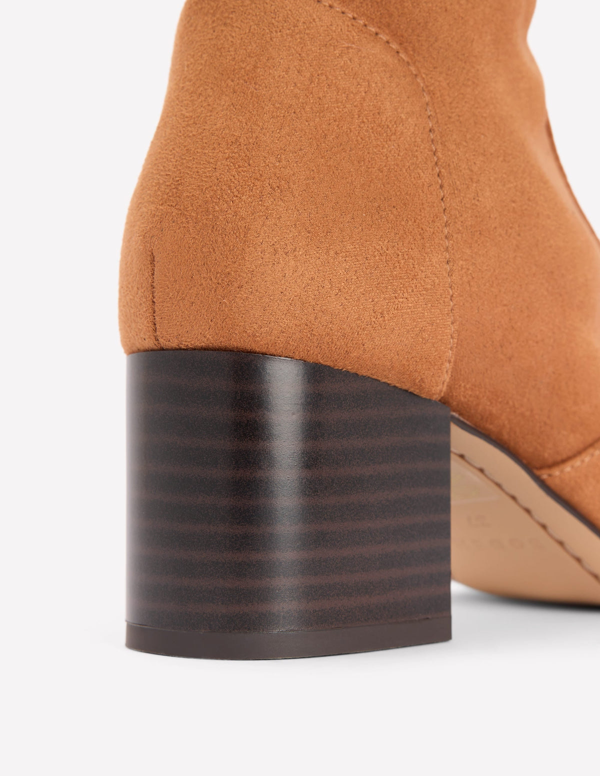 Block Heel Stretch Boots-Acorn