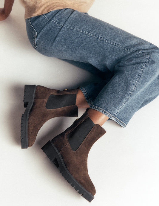 Jessie Chunky Chelsea Boots-Bitter Chocolate