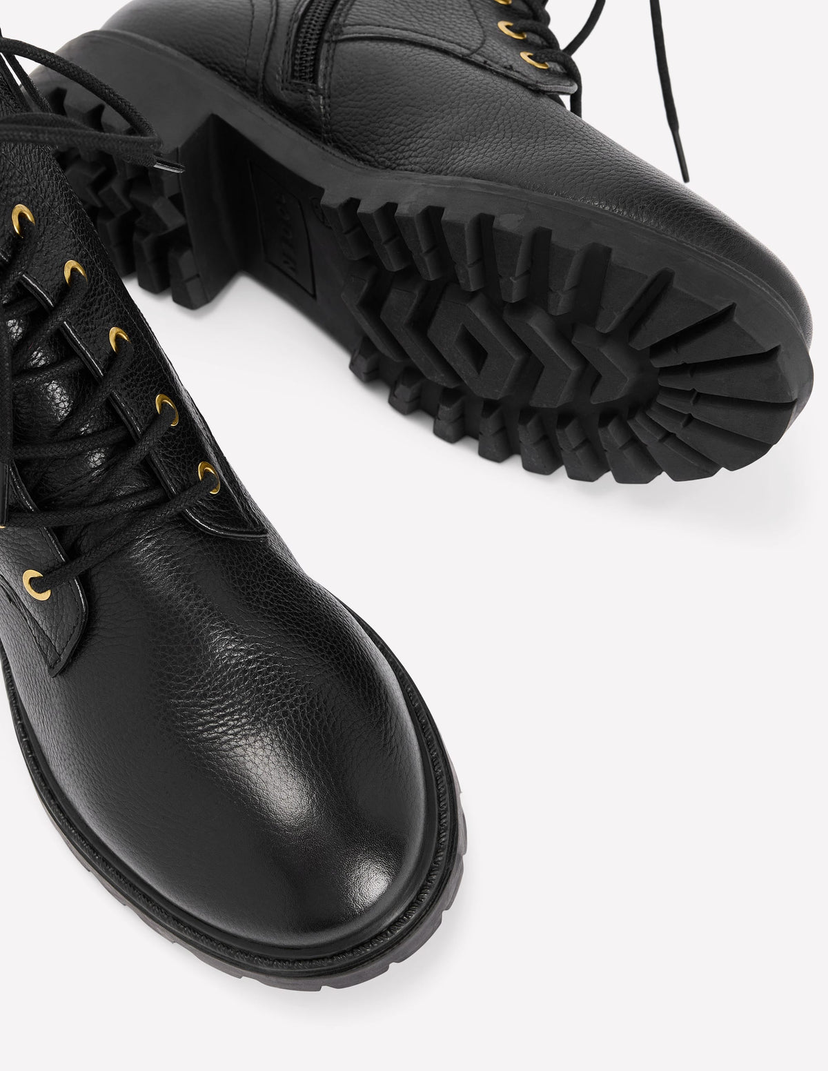 Alex Lace Up Ankle Boots-Black Tumbled Leather