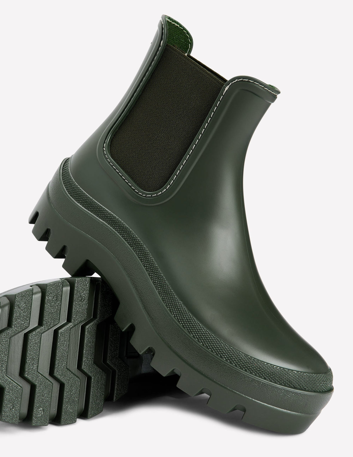 Chunky Chelsea Wellie Boots-Khaki