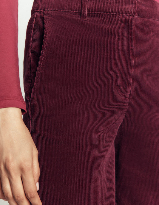 Belgravia Cord Trousers-Dark Crimson