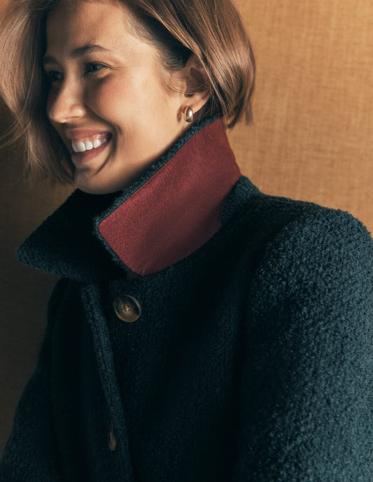 Aylesford Wool Coat-Teal Ocean