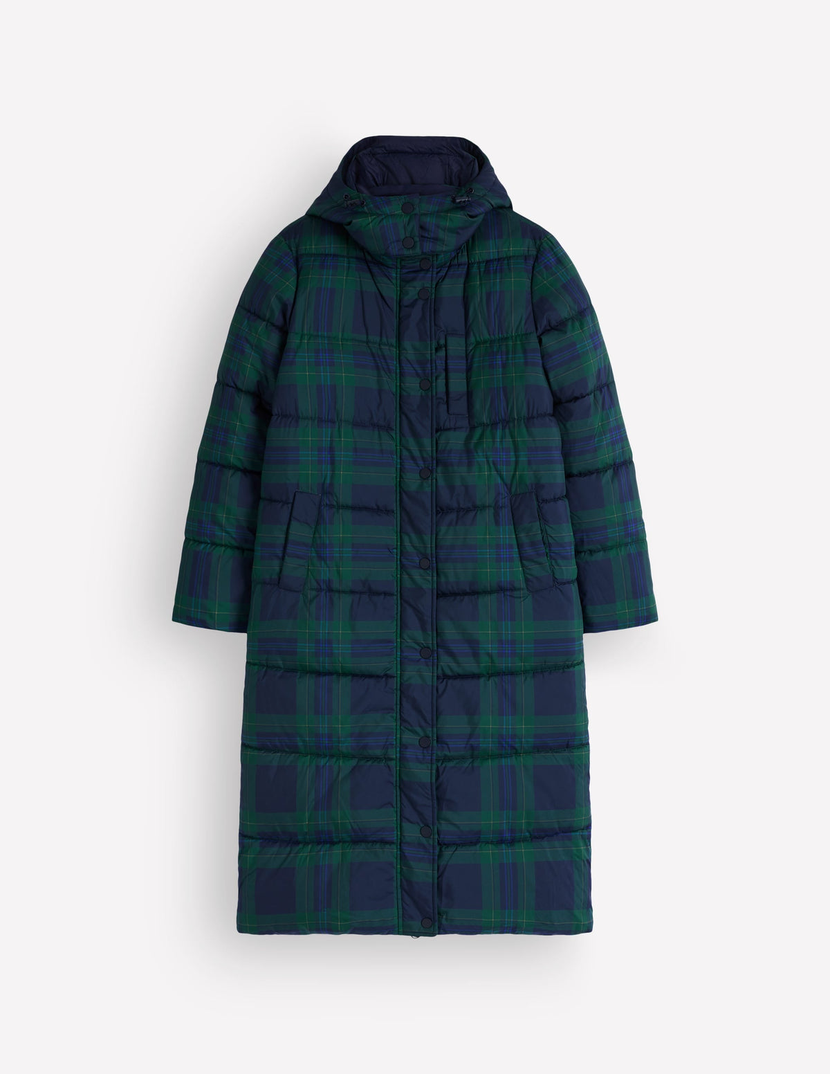 Long Raglan Padded Coat-Navy