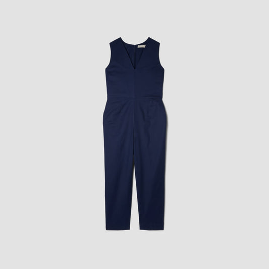 The Structured Cotton Jumpsuit | Navy
