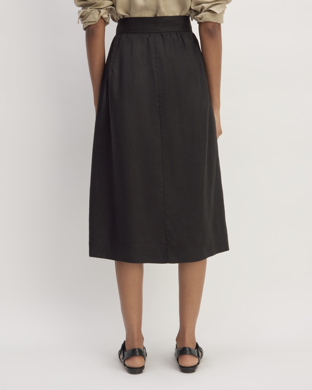The Linen Wrap Skirt | Black
