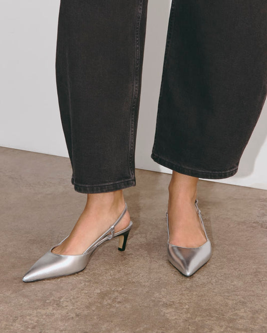 The Studio Slingback Heel | Silver