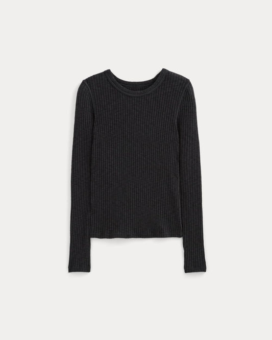The Cozy Rib Long-Sleeve Tee | Black