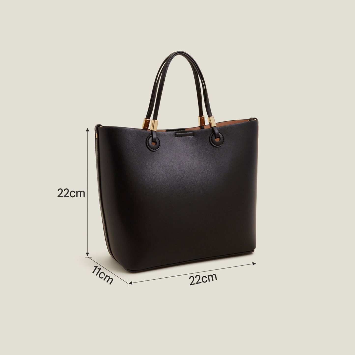 Black Metal Detail Handheld Bag