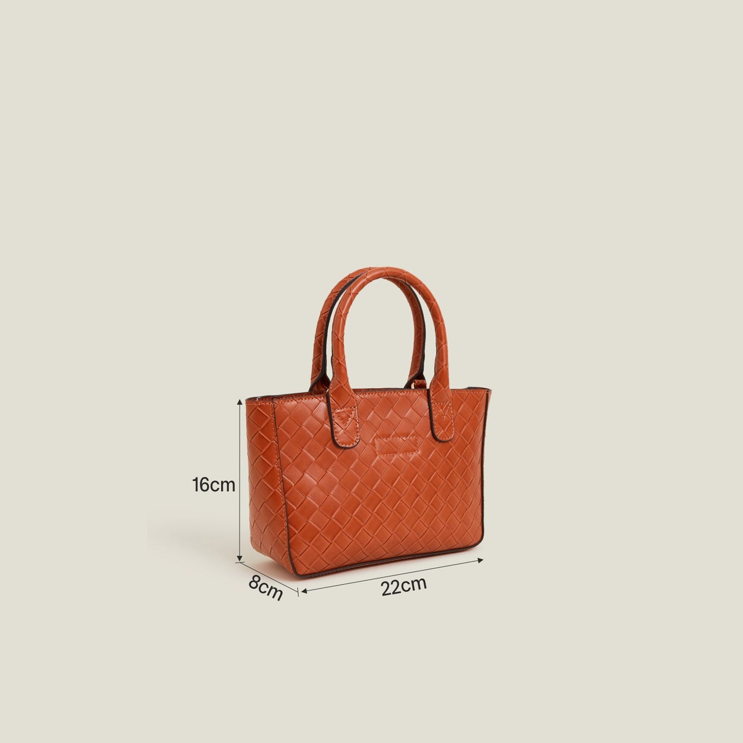 Orange Mini Woven Faux Leather Handbag Orange