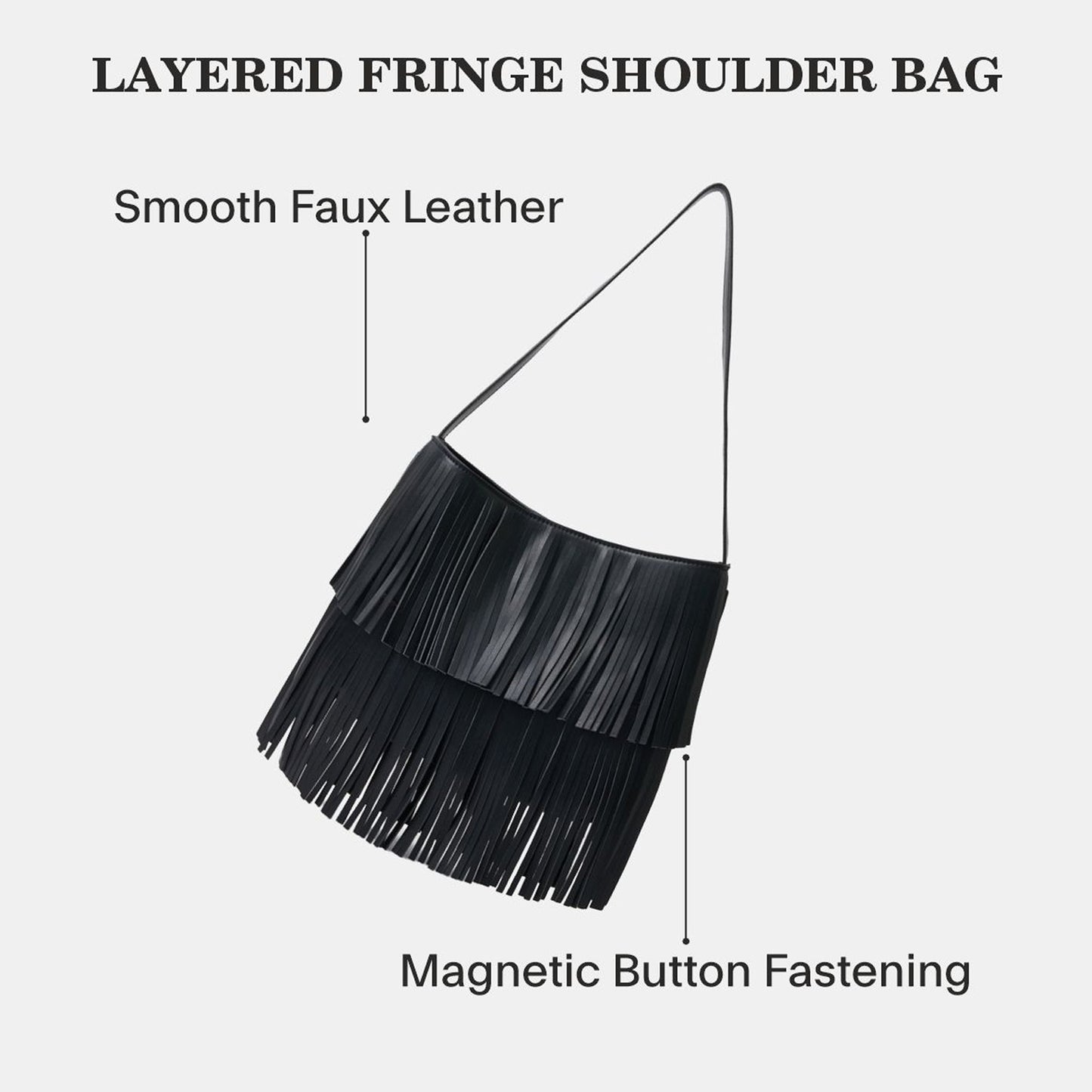 Black Fringe Shoulder Bag