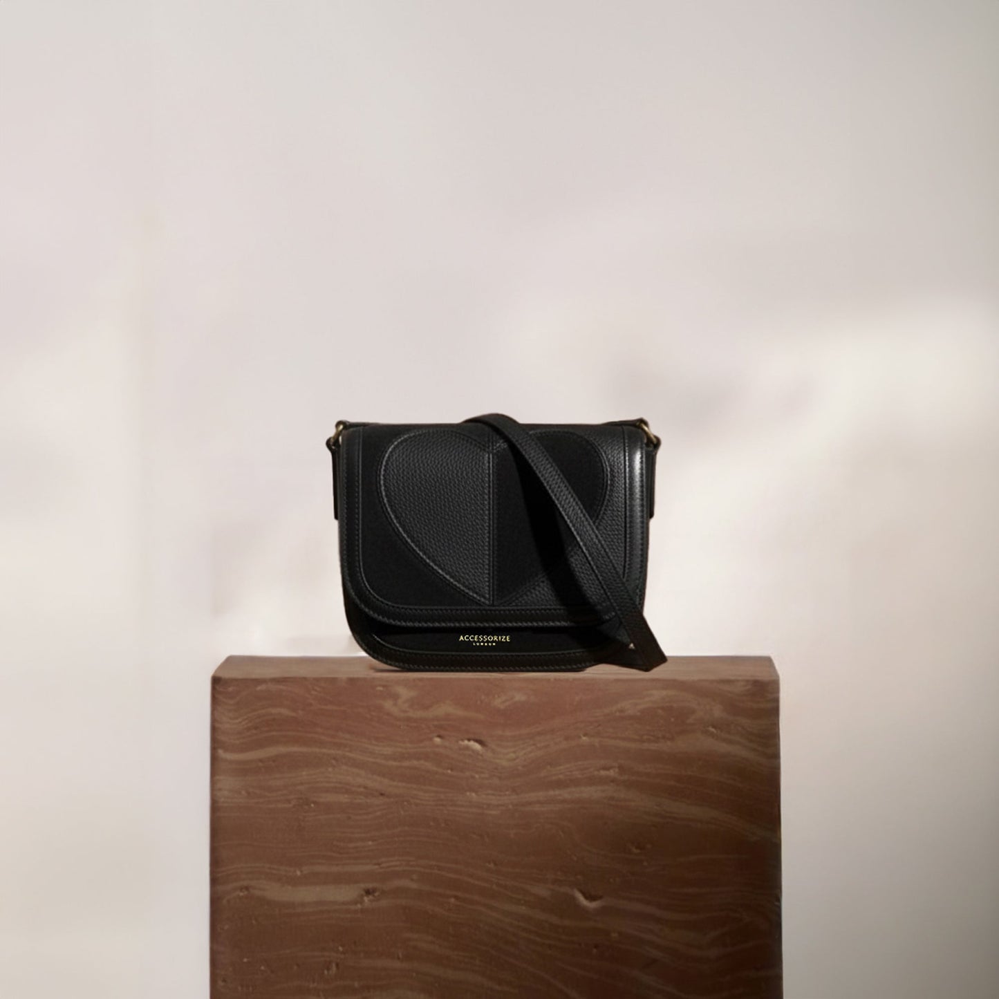 Black Heart Patch Sling Bag