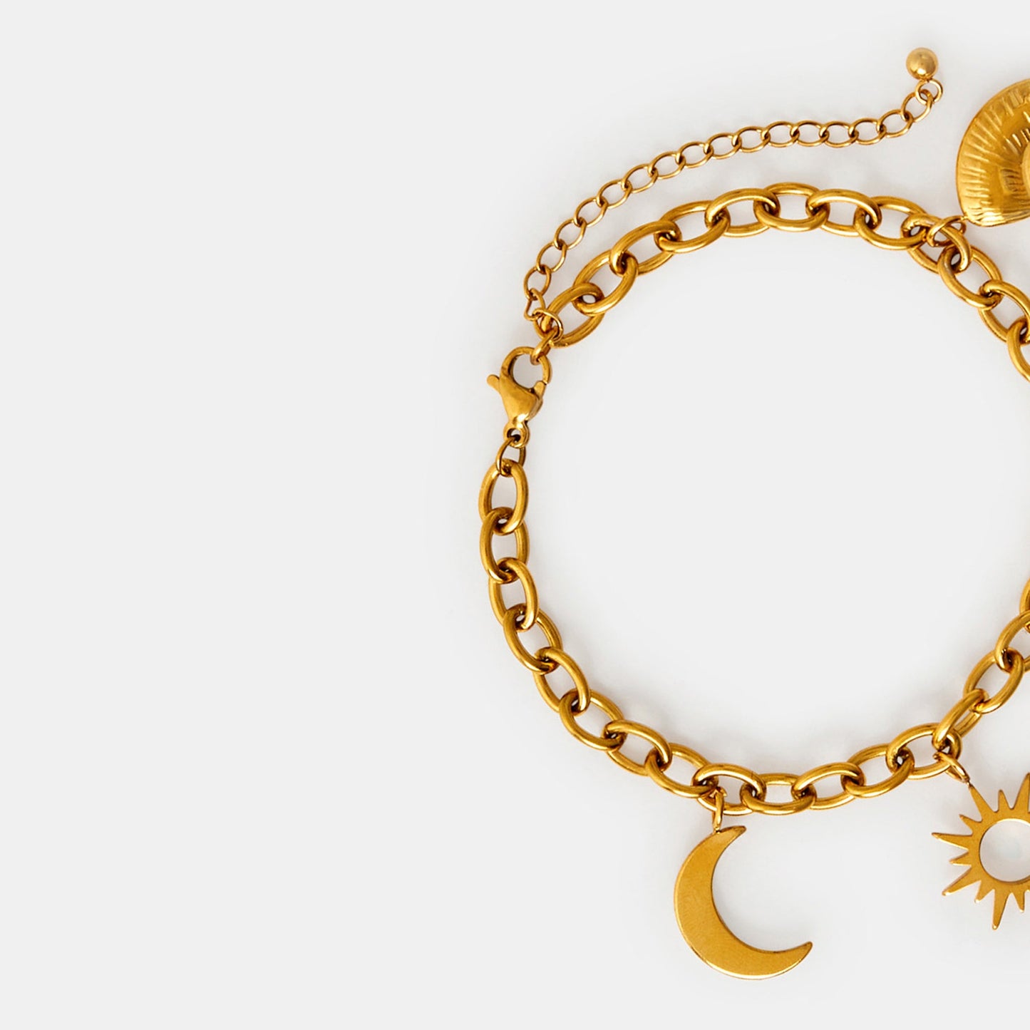 Waterproof Gold-Plated Stainless Steel Starfish Charm Bracelet