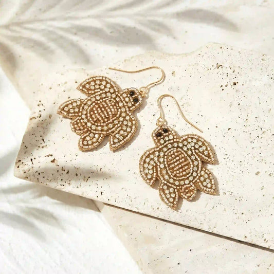 Turtle Embellished Drop Earrings
