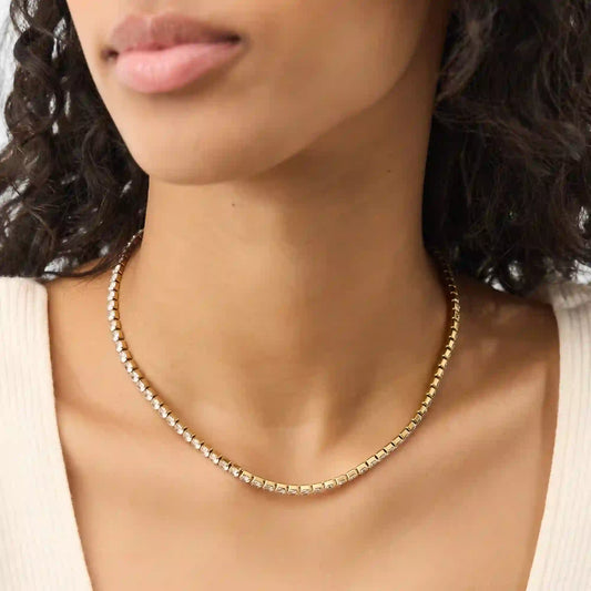 Waterproof Stainless Steel Tennis Necklace