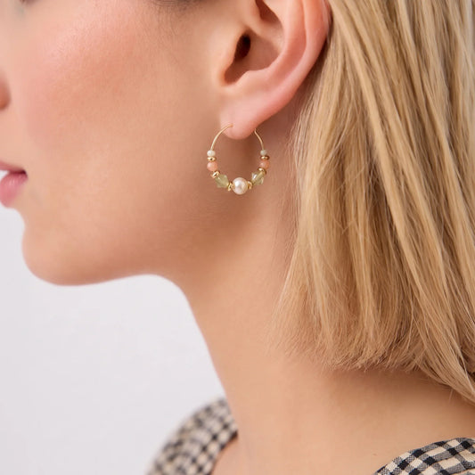 Pastel Multi Mini Beaded Hoop Earrings Pack of 3