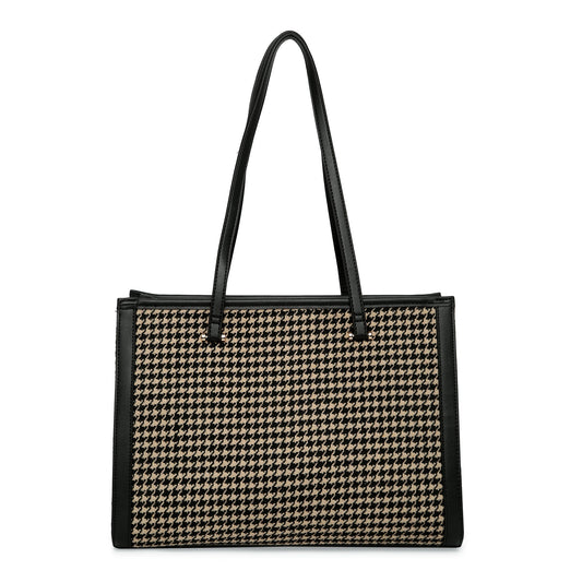 Women's Fabric Black & White Rosie Book Tote Bag