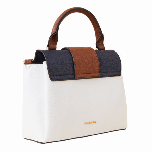 Women's Faux Leather Multi Colourblock handheld Satchel Sling Bag