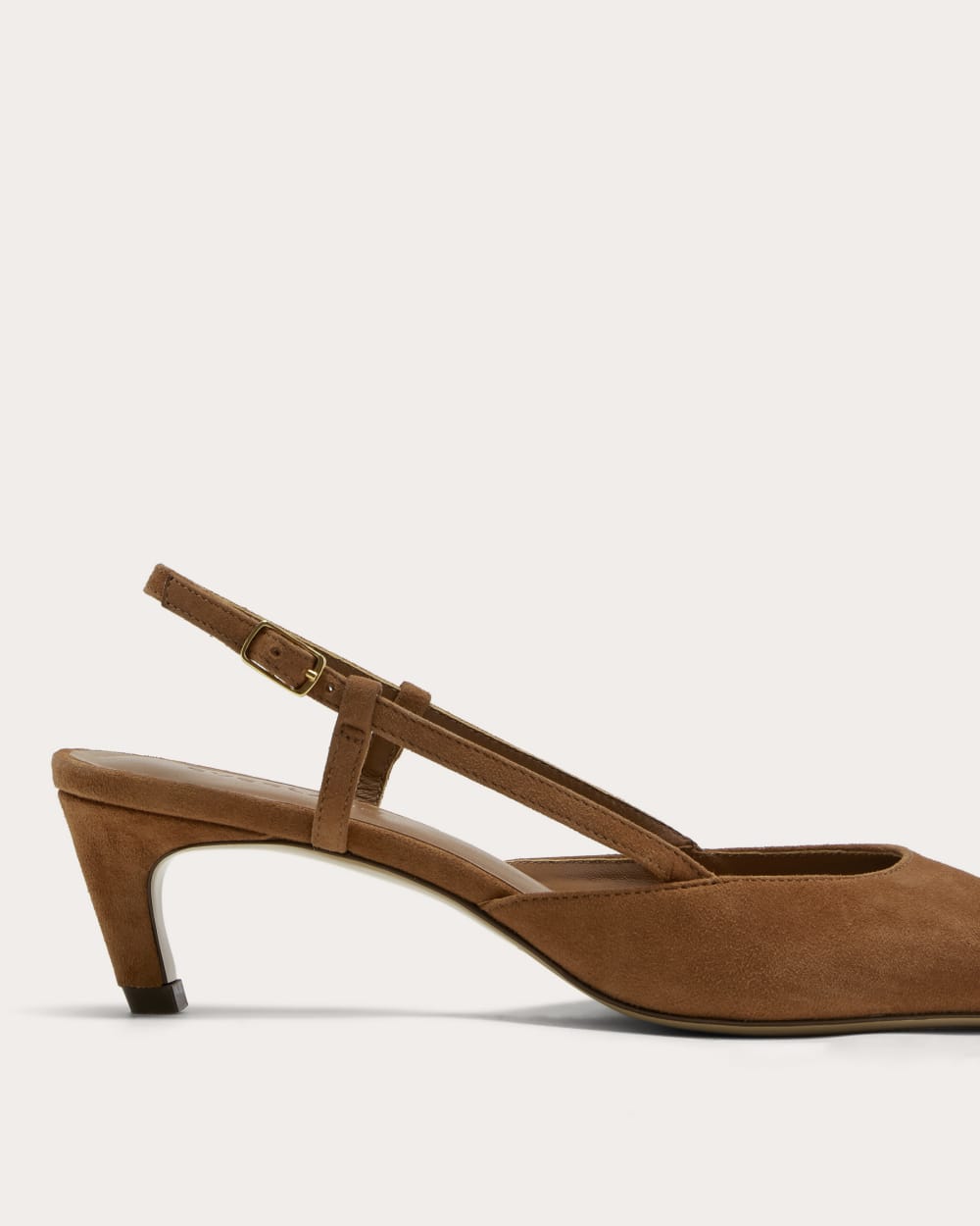 The Studio Slingback Heel | Saddle Brown Suede