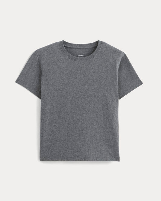 The Box-Cut Tee in Essential Cotton | Heathered Charcoal | No Pocket