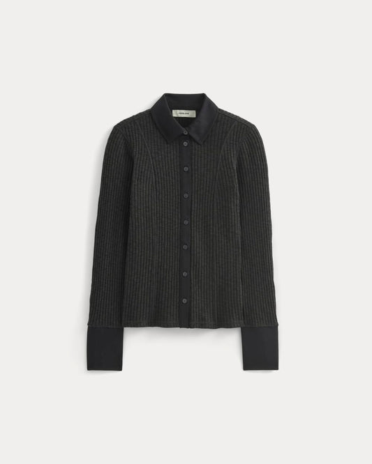 Cozy Rib Button-Up | Black