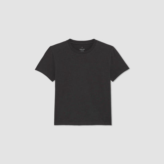 The Box-Cut Tee in Essential Cotton | Vintage Black | No Pocket