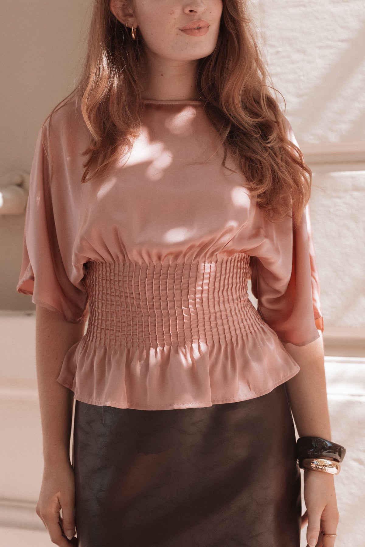 Cherish Pintuck Top - Rose