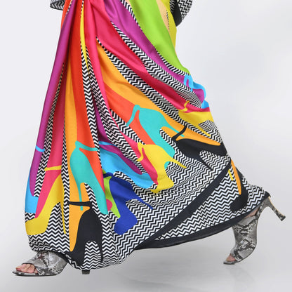 Multicolor Heels Saree
