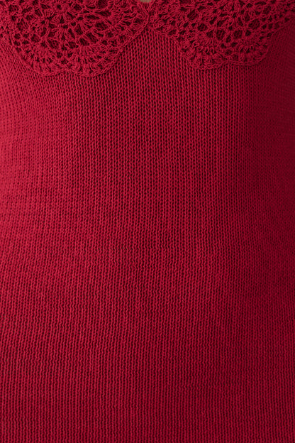 Bohdie Crochet Halter Mini Dress - Pomegranate
