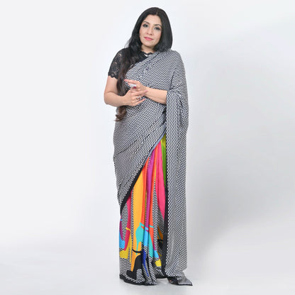 Multicolor Heels Saree