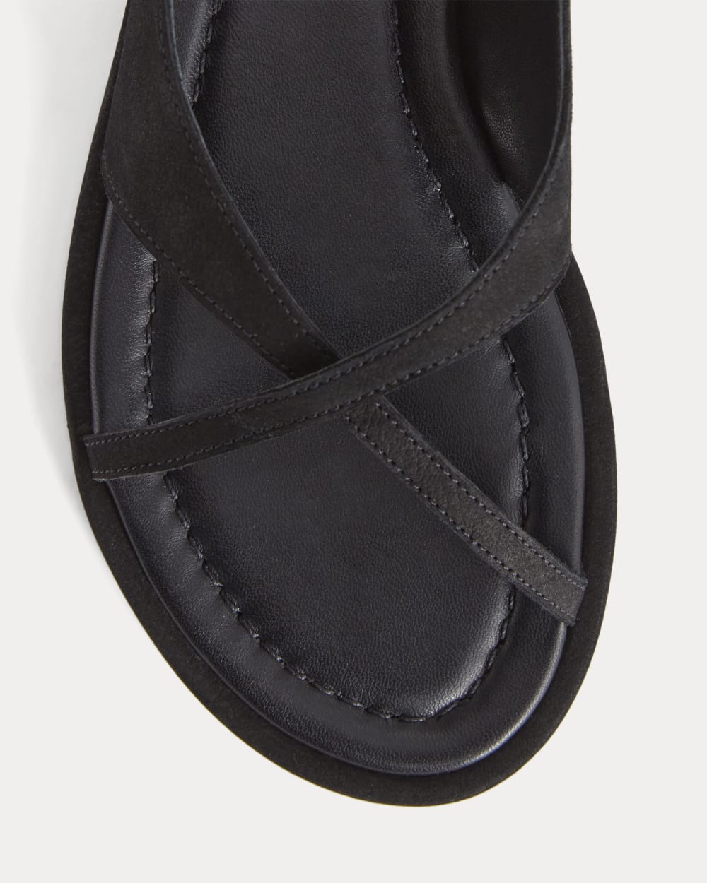 The Leather Crisscross Sandal | Black