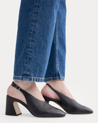Curved Slingback Heel | Black
