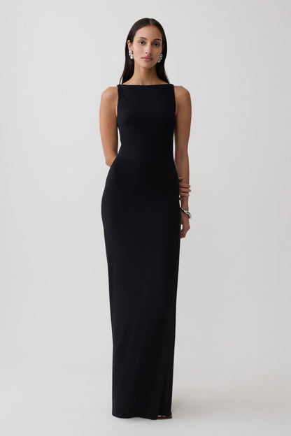Yura Backless Twist Maxi Dress - Black