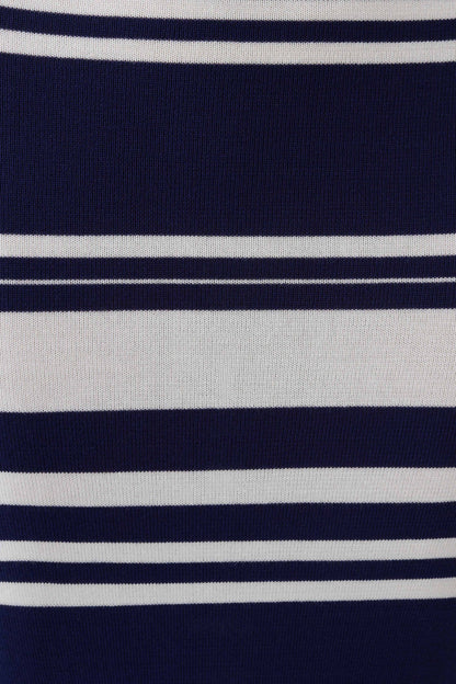 Brienne Stripe Midi Dress - Navy/Ivory