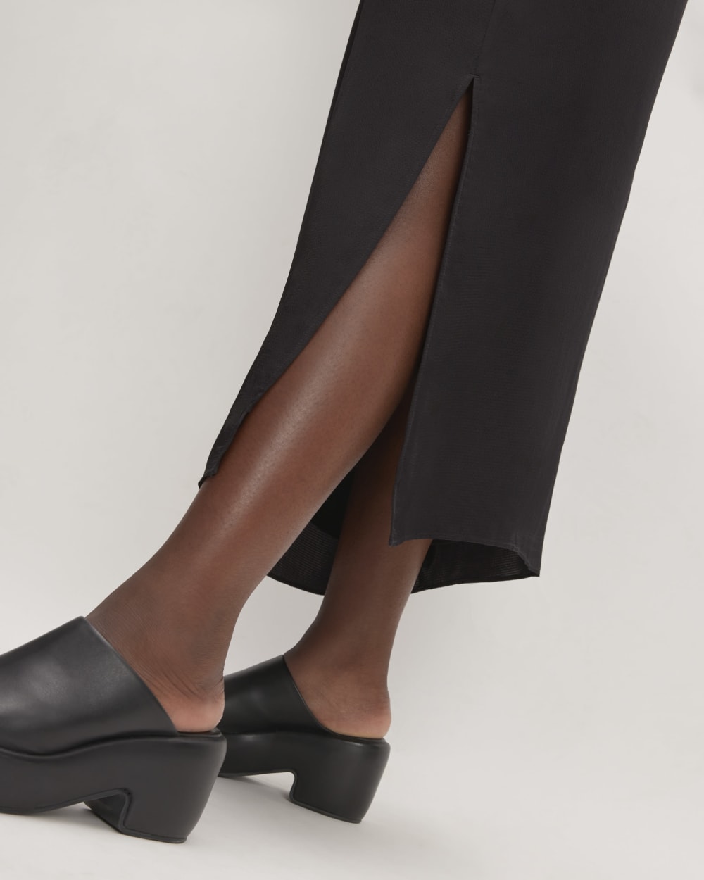 The Hammered Satin Slip Dress | Black