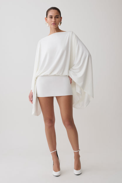Jessy Draped Mini Dress - Ivory