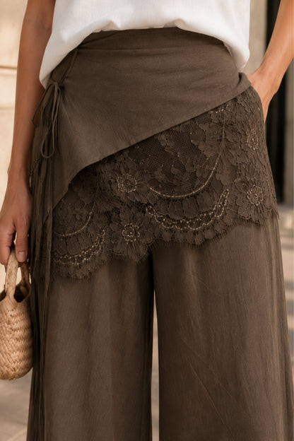 Cocoa Lace Overlay Pants