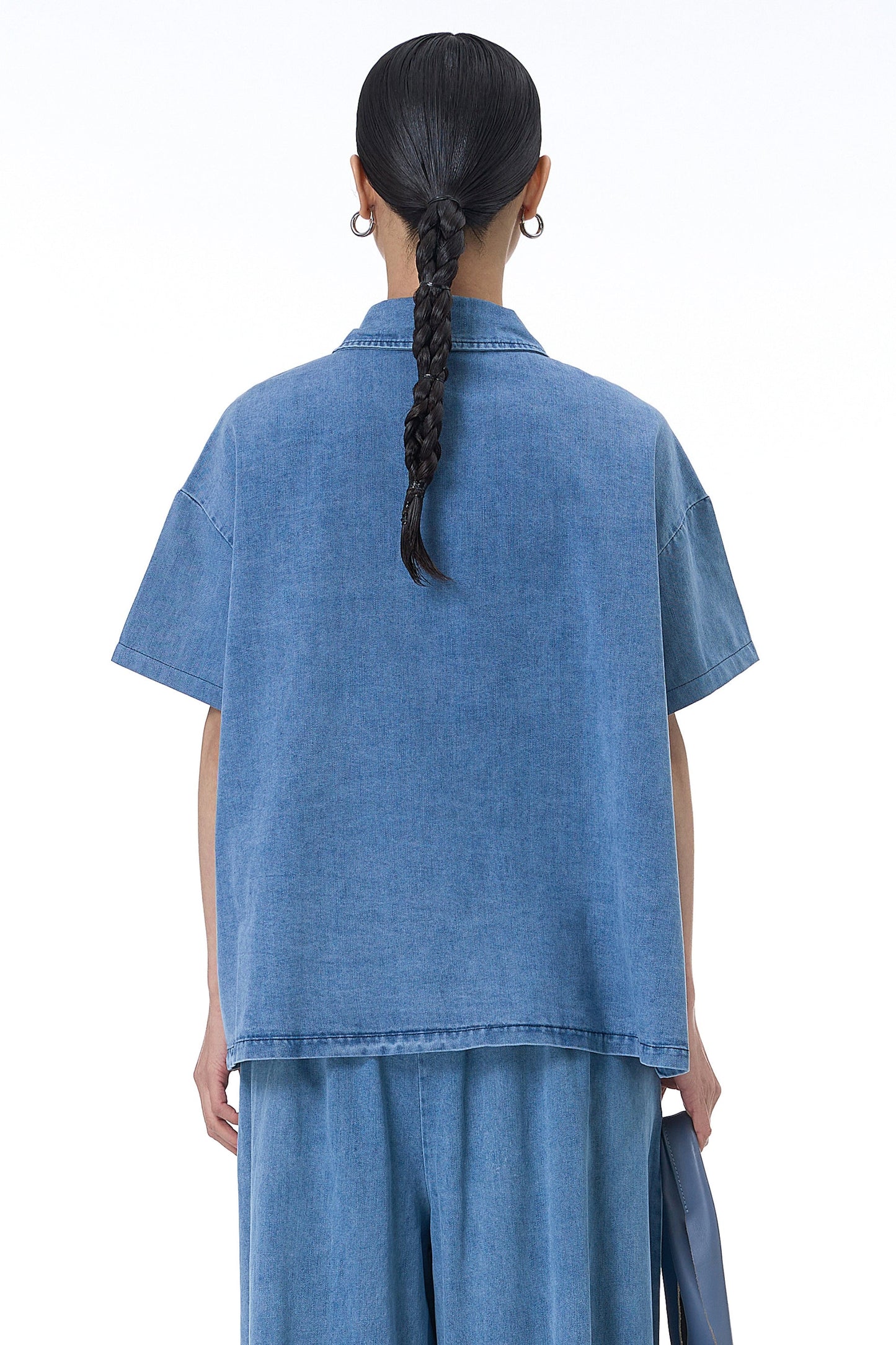 Blue Canvas Denim Oversized Shirt