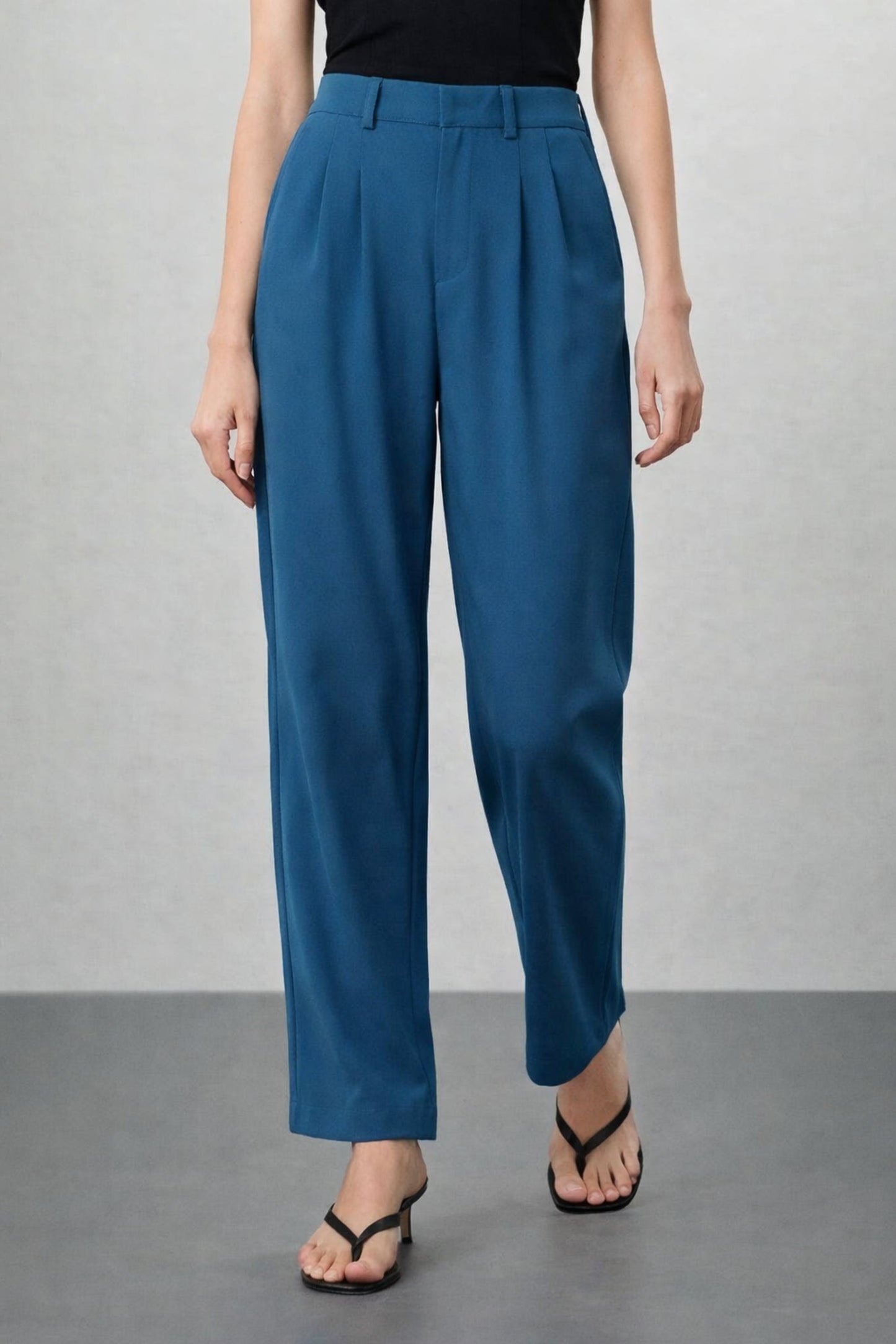 Straight Fit Blue Korean Trouser