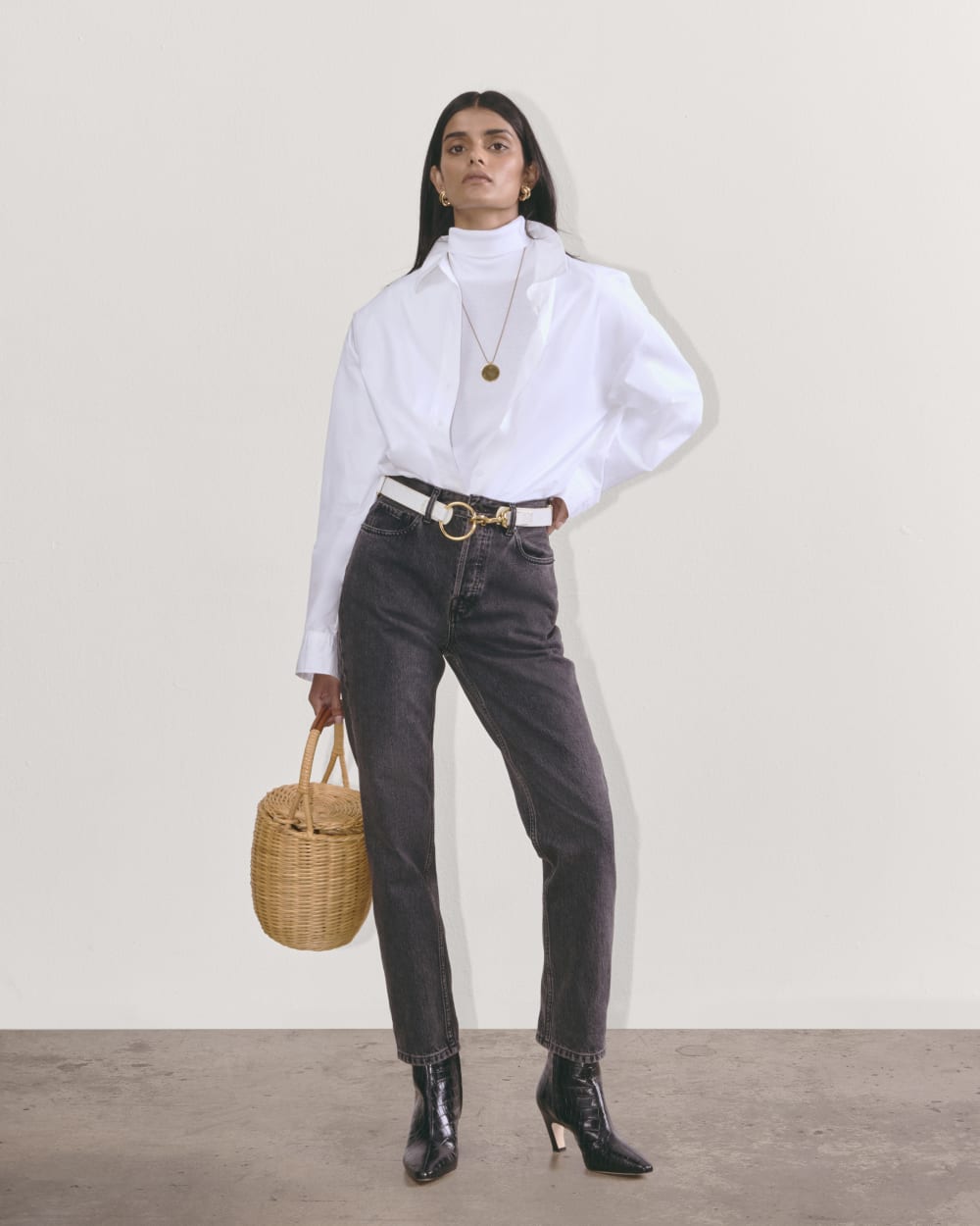 The Luxe Rib Turtleneck | White