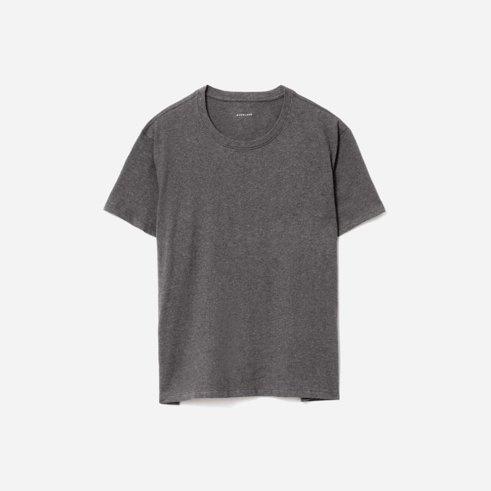The Organic Cotton Box-Cut Pocket Tee | Charcoal | No Pocket