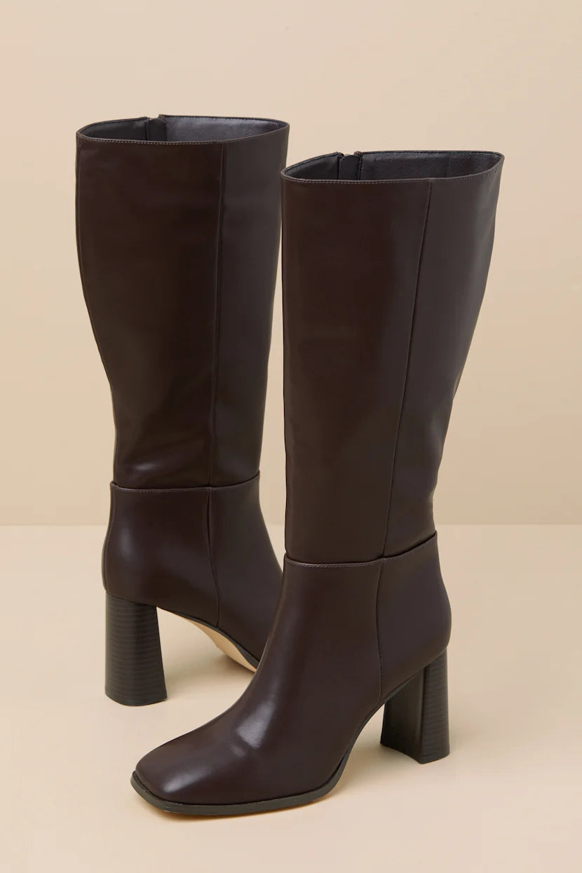 Reelee Square Toe Knee-High Boots