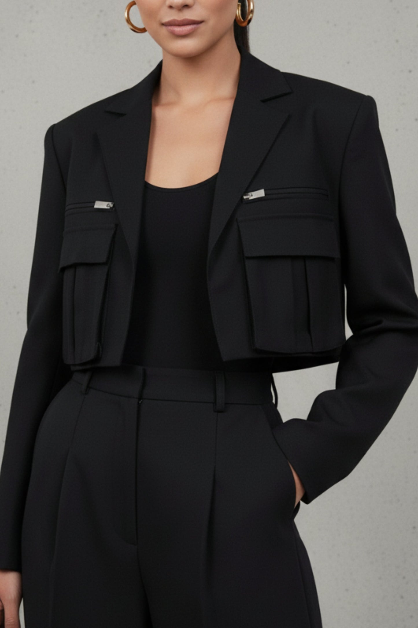 Carbon Street Swagger Cropped Blazer