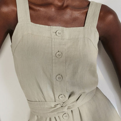 The Linen Jumpsuit | Seagrass
