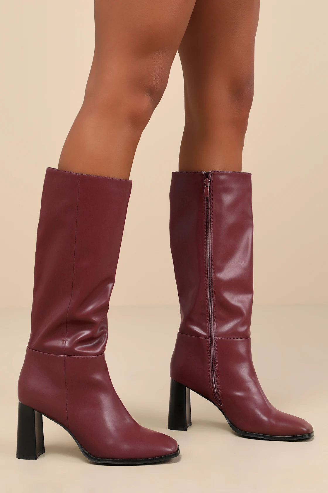 Reelee Square Toe Knee-High Boots