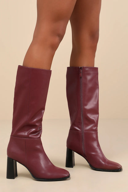 Reelee Square Toe Knee-High Boots