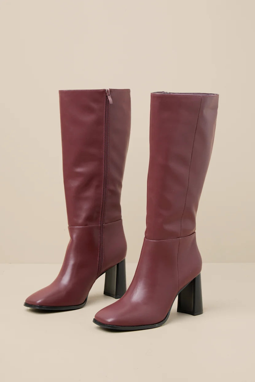 Reelee Square Toe Knee-High Boots