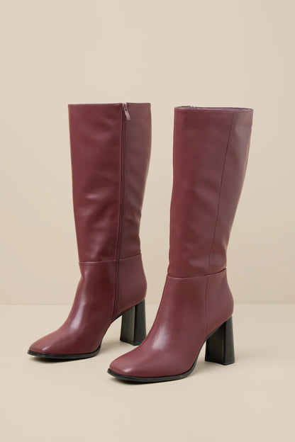 Reelee Square Toe Knee-High Boots